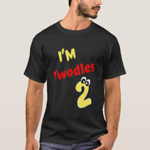 Kids I M Twodles 2nd Birthday Party  Boys Girls T-Shirt