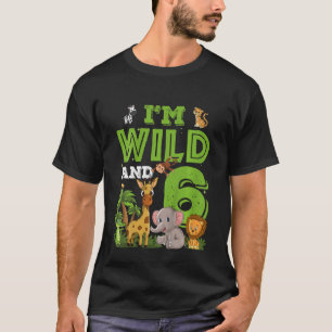 Kids I´m Wild and Six 6 Birthday 6 year old birthd T-Shirt