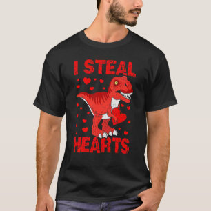 Kids I Steal Hearts Dinosaur Rex Toddler Boys Vale T-Shirt