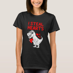 Kids I Steal Hearts T Rex Dino Valentines Day Todd T-Shirt