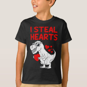 Kids I Steal Hearts T Rex Dino Valentines Day Todd T-Shirt