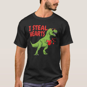 Kids I Steal Hearts Trex Dino Baby Boy Valentine D T-Shirt
