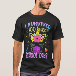 Kids I Survived 100 Masked School Days Colourful U T-Shirt