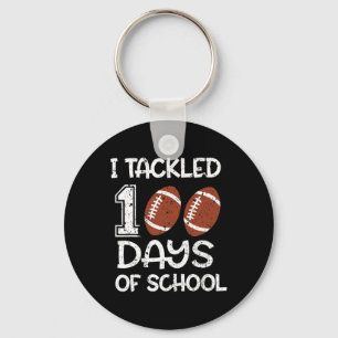 Kids I Tackled 100 Days Of School Football 100th D Keychain
