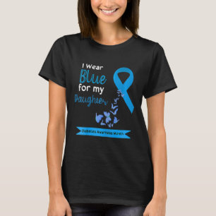 Kids I Wear Blue For My Daughter Diabetes Awarenes T-Shirt