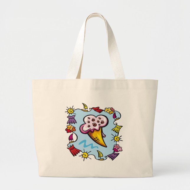 Kids Ice Cream Cone Tote Bag (Front)