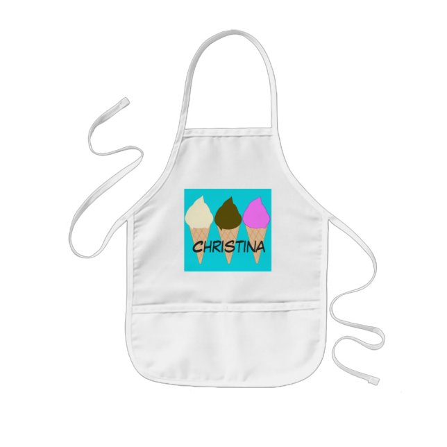 Kids Ice Cream Cones Custom Apron (Front)