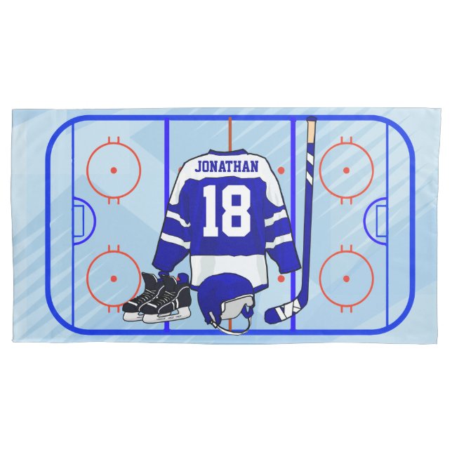 Kids Ice Hockey Bedroom and En Suite collection Pillowcase (Front)