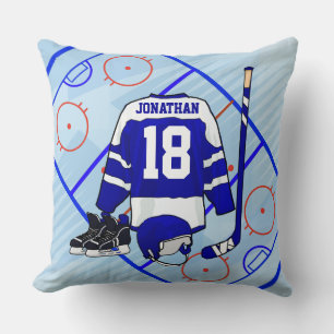 Kids Ice Hockey Bedroom and En Suite collection Throw Pillow