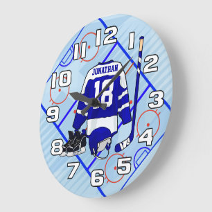 Kids Ice Hockey Bedroom Collection Large Clock