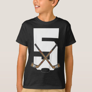 Kids Ice Hockey Kids Toddler Boys 5th Birthday Ice T-Shirt