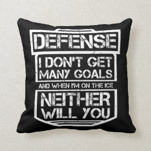 Kids Ice Hockey T-Shirt Funny Defenseman Player Throw Pillow