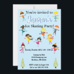 Kids Ice Skating Birthday Party Invitation<br><div class="desc">Kids Ice Skating Birthday Party Invitation

This adorable ice skating party invitation is sure to grab the attention of all invitees. Completely customizable with her name in a bold script font and all your party details down below!</div>