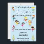 Kids Ice Skating Birthday Party Invitation<br><div class="desc">Kids Ice Skating Birthday Party Invitation

This adorable ice skating party invitation is sure to grab the attention of all invitees. Completely customizable with her name in a bold script font and all your party details down below!</div>