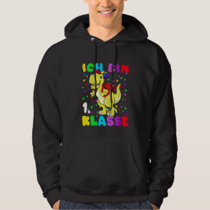 Kids Ich Bin 1 Class Dino Mit Schulsack School Sta Hoodie