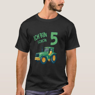 Kids Ich Bin 5 Jahre Geburtstags Tractor Fifth Bir T-Shirt