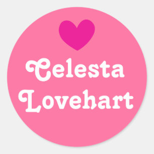 Kids id named heart pink and white girls sticker