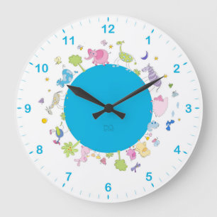 kids illustrated wall clock
