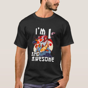Kids I'm 1 And Awesome Japanese Carp Koi Fish Birt T-Shirt