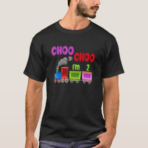 Kids I'm 2 Train Choo Choo 2nd Birthday Party Bda T-Shirt