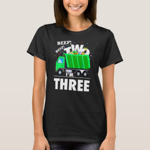 Kids I'm 3 (Three) 3rd Birthday Garbage Truck Tras T-Shirt