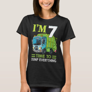 Kids I'm 7 Years Old Birthday Boy Garbage Truck 7t T-Shirt