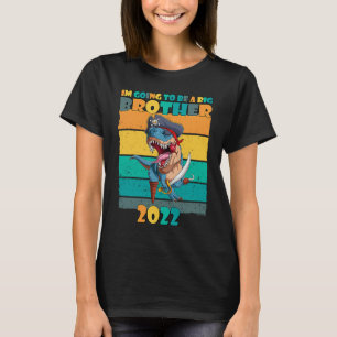 Kids I'm Going to be a Big Brother 2022 T Rex Pira T-Shirt