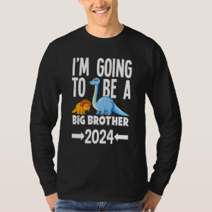 Kids I'm Going To Be A Big Brother 2024 Dino Dinos T-Shirt