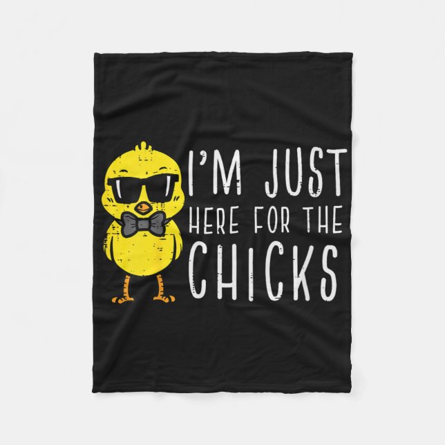 Kids Im Just Here For The Chicks Cute Easter Boys  Fleece Blanket (Front)