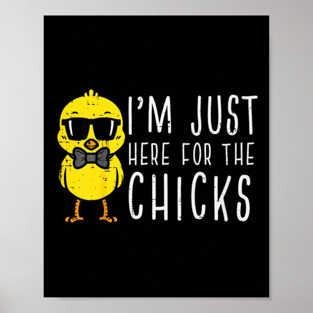 Kids Im Just Here For The Chicks Cute Easter Boys  Poster (Front)