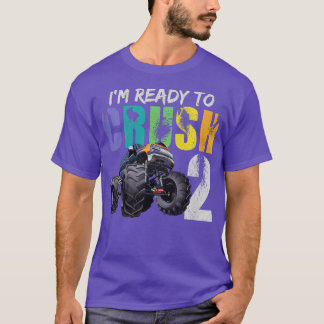 Kids I'm Ready to Crush 2 Monster Truck 2nd Birthd T-Shirt