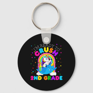 Kids I'm Ready to Crush 2nd Grade Unicorn First Da Keychain