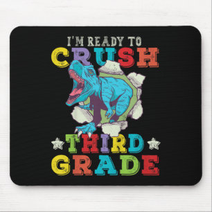 Kids Im Ready To Crush 3rd Grade Dinosaur Back To Mouse Pad