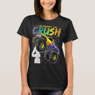 Kids I'm Ready to Crush 4 Monster Truck 4th Birthd T-Shirt