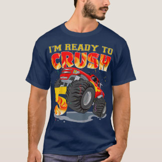 Kids I'm Ready to Crush 5 Monster Truck 5th Birthd T-Shirt