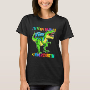 Kids I'm Ready To Crush Kindergarten Dinosaur Back T-Shirt