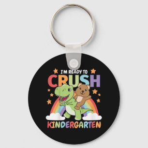 Kids Im Ready To Crush Kindergarten For Kids T-rex Keychain