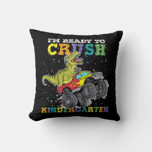 Kids I'm Ready To Crush Kindergarten Monster Truck Throw Pillow