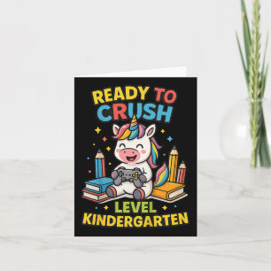 Kids Im Ready To Crush Kindergarten Unicorn Back T Card