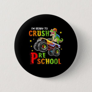 Kids Im Ready To Crush Pre-k Dinosaur Back To Scho 2 Inch Round Button