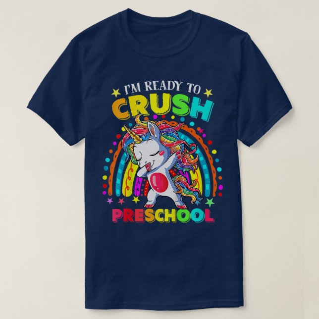 Kids I'm Ready To Crush Preschool Dabbing Unicorn  T-Shirt (Design Front)