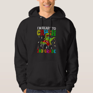 Kids Im Ready To Crush Second Grade Dino Back To S Hoodie
