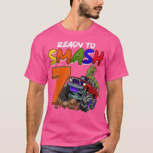 Kids I'm Ready To Smash 7 Monster Truck T-Rex Birt T-Shirt