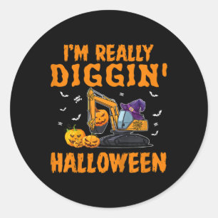Kids I'm really Diggin Excavator Construction Hall Classic Round Sticker