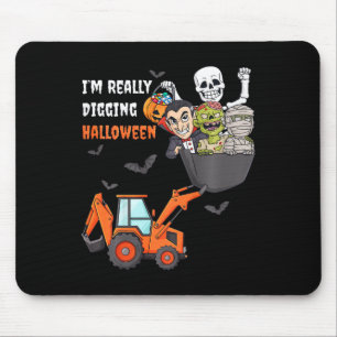 Kids I'm Really Digging Halloween Skeleton Zombie Mouse Pad