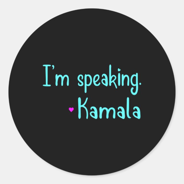 Kids I'm Speaking Kamala Harris Inspirational Vice Classic Round Sticker (Front)