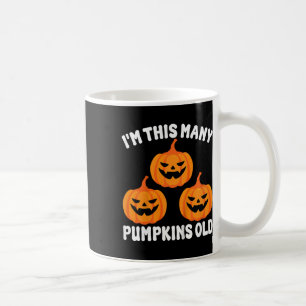 Kids I'm This Many Pumpkins Old Halloween Kids 3rd Coffee Mug
