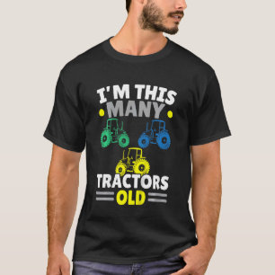Kids I'm This Many Tractors Old 3 3rd Birthday Thr T-Shirt