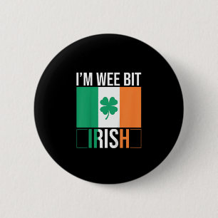 Kids I'm Wee Bit Irish Leprechaun Toddler Boy St P 2 Inch Round Button