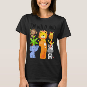 Kids I'm Wild And 1 One Zoo 1st Birthday Safari Ju T-Shirt